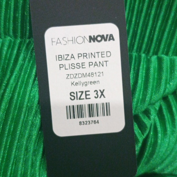 Green Wide-Leg Women's Pants - Picture 8 of 12